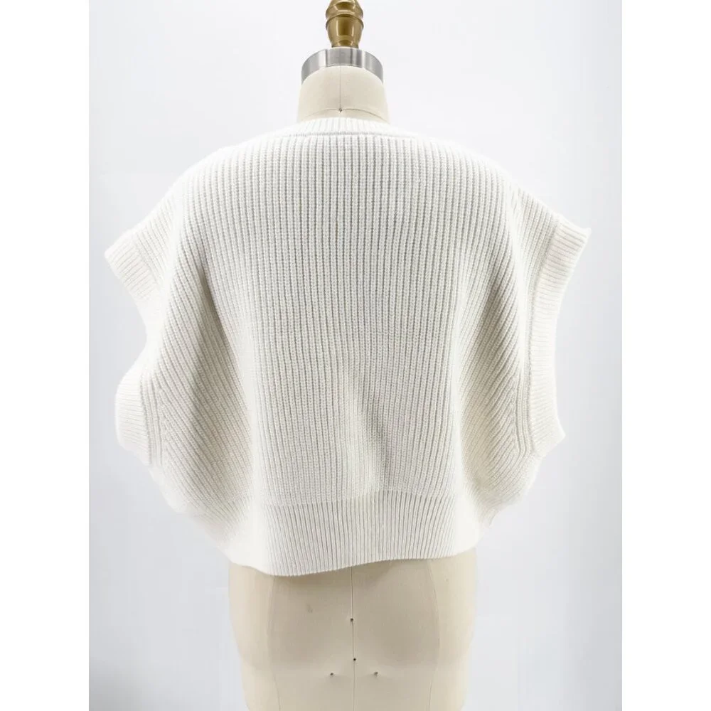 zara 5536/137/250 White Ribbed Knit Oversized Sweater L NEW - Picture 4 of 12